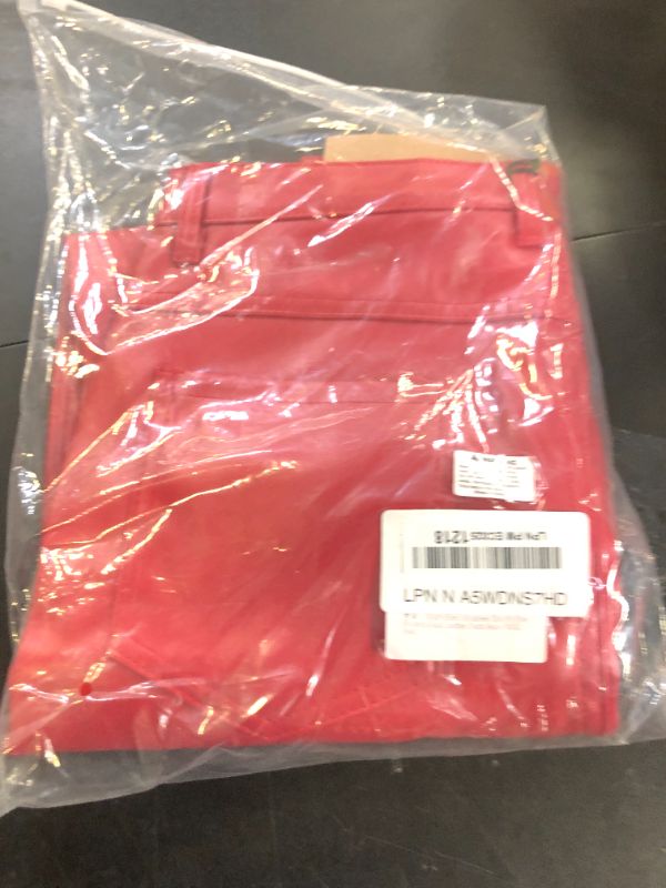 Photo 1 of Idopy Men`s Business Slim Fit Five Pockets Faux Leather Pants Jeans (W30, Red)