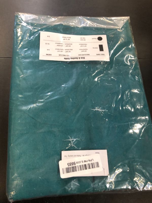 Photo 1 of Cotton Clinic Rectangle Tablecloth 60 x 84 Inch - Washable 100% Cotton Table Cloth - Heavy Duty Fabric Table Cover for Dining Table, Everyday Use, Buffet Parties and Camping - Teal