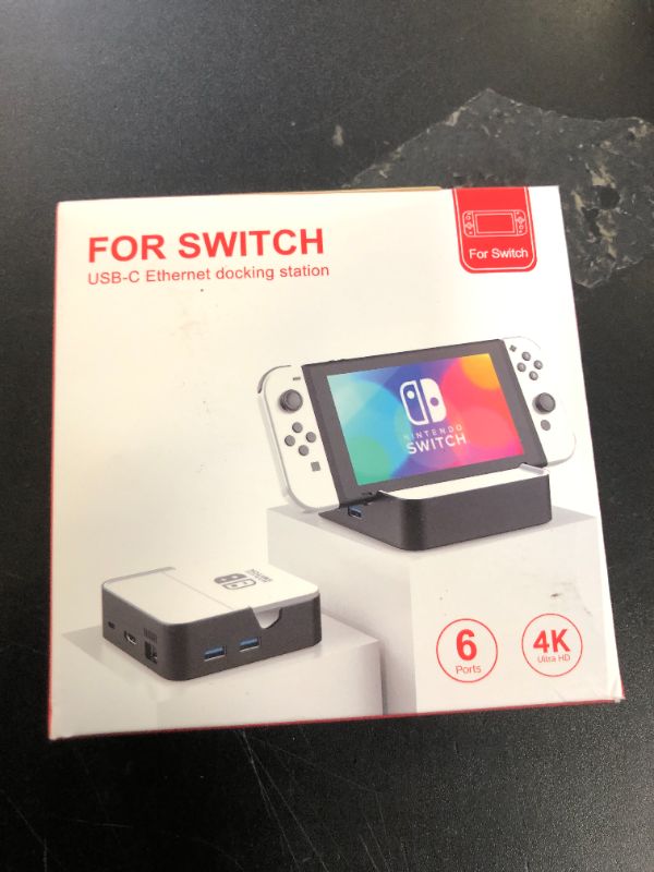 Photo 1 of Upgraded Switch TV Dock for Nintendo Switch/Switch OLED, MVIIOE Switch Docking Station with Ethernet LAN, Support YouTube, 4K@60HZ 1080P HDMI 2.0 Port, 3 USB Ports & PD Fast Charging White