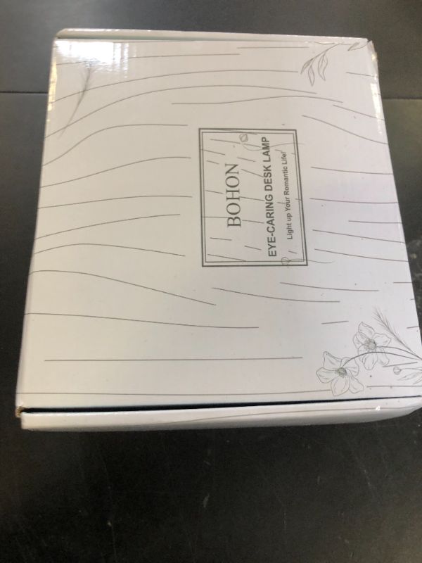 Photo 1 of BOHON LED Desk Lamp with USB Charging Port, 3 Color Modes Dimmable Reading Lamp, Auto Dimming Task Lamp, Flexible Gooseneck Table Light for Dorm Bedside, Adapter Include, White