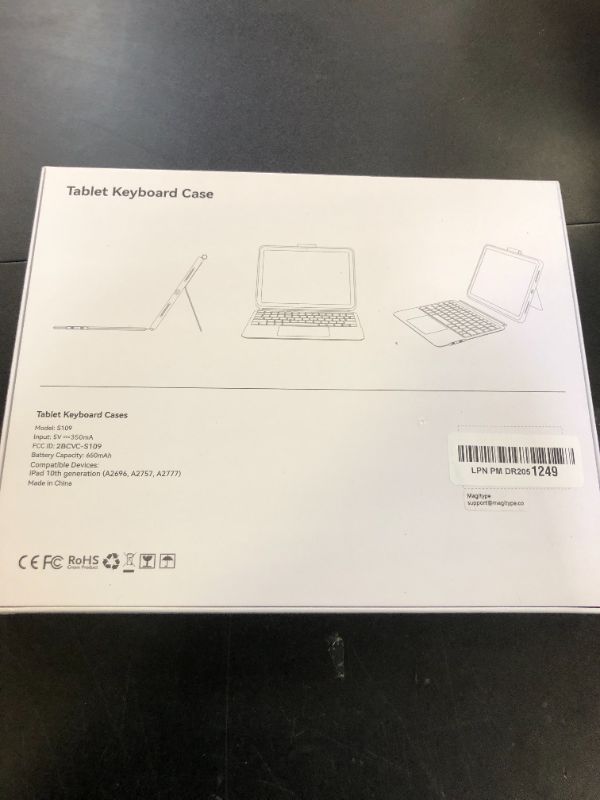 Photo 1 of Case with Keyboard for iPad 10th Generation & 11th (A16, 2025): Bluetooth Wireless Detachable Magnetic Stand Rechargeable Keyboard with Folio Slim Compact Removable Cover with Trackpad, White Backlit