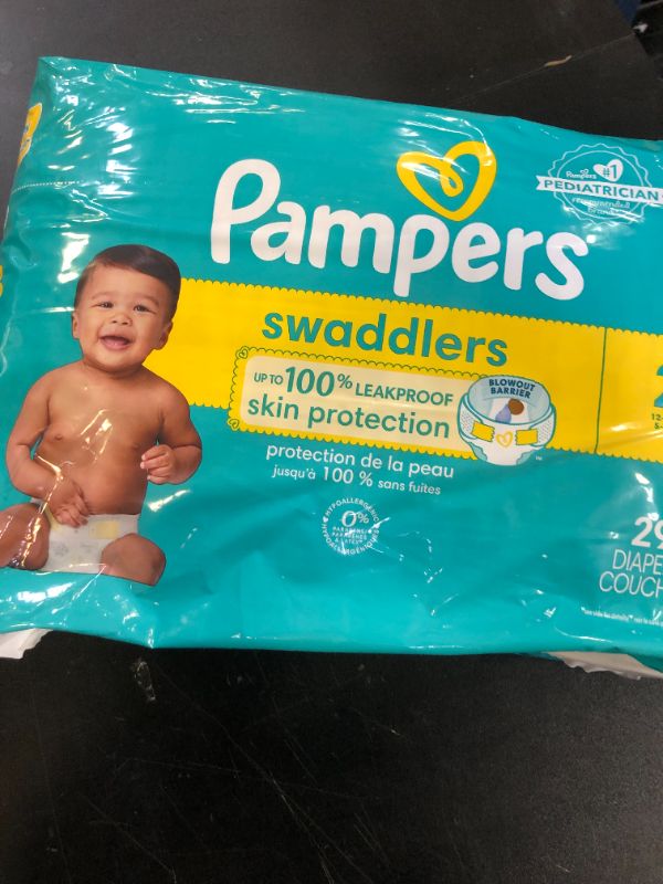 Photo 1 of Pampers Baby Diapers - Swaddlers - Size 2, 29 Count, Ultra Absorbent Disposable Infant Diaper