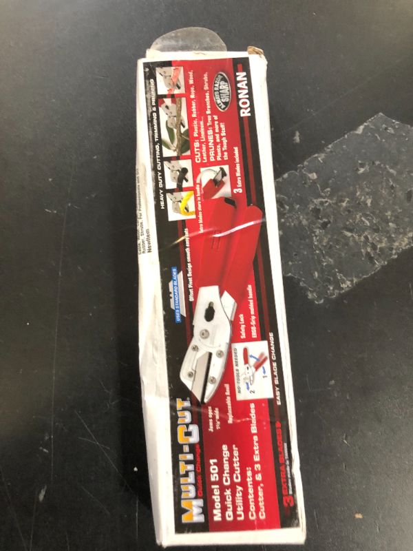 Photo 1 of RONAN Multi-Cut Quick Change Utility Cutter, Razor Sharp Multipurpose Cutting Tool Cuts Cable, Wood, Carpet, Laminate Tile, Vinyl, Rubber, Shrubs, For Professionals and DIY