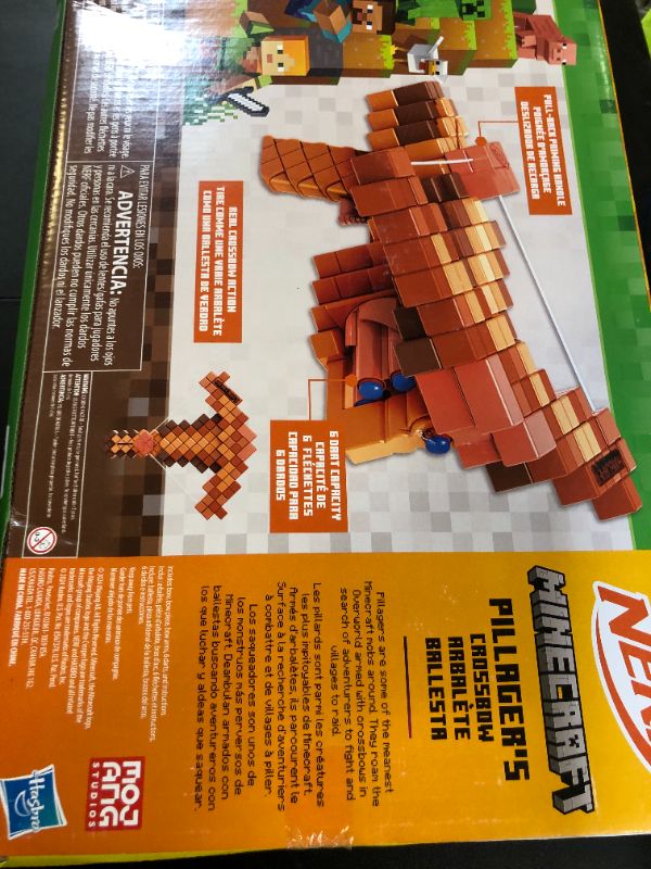 Photo 1 of Nerf Minecraft Pillager's Crossbow Dart Blaster, 6 N1 Darts Compatible Only N Series Blasters, 6 Dart Capacity, Ages 8+