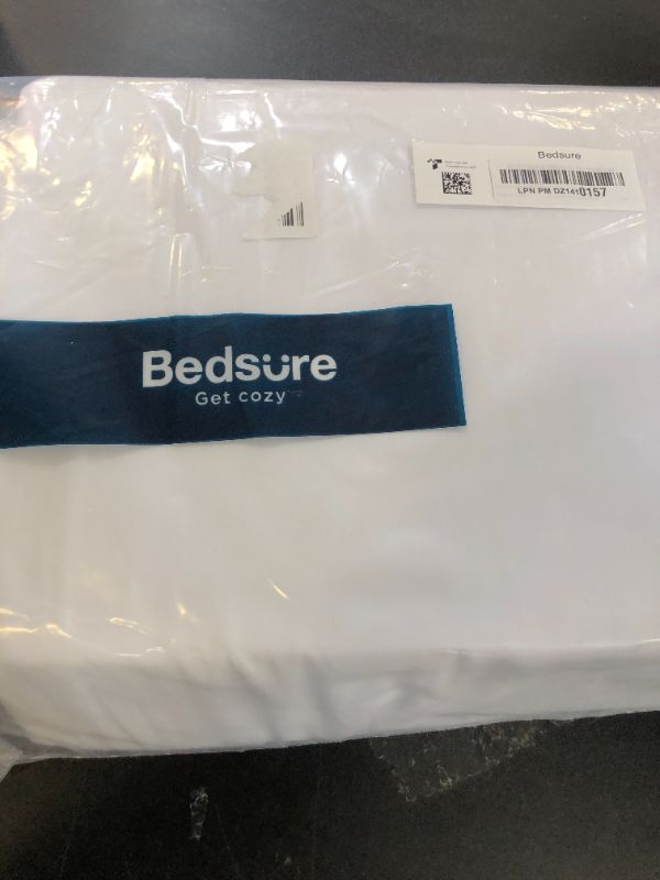Photo 1 of Bedsure California King Sheet Sets, Cooling Sheets, Rayon Derived from Bamboo, Deep Pocket Up to 16", Breathable & Soft Bed Sheets, Hotel Luxury Silky Bedding Sheets & Pillowcases, White