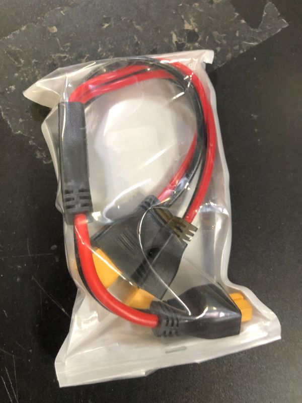 Photo 1 of LIXINTIAN 10AWG XT60 Y Splitter Cable, XT60 Female to Dual Male Connector Adapter for Solar Panel Portable Power Station Solar Generator (30cm/1ft)