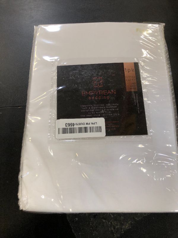 Photo 1 of Empyrean Full Fitted Sheet - Deep Pocket, Fits 14-16 Inch Mattress, Ultra Soft Microfiber, Wrinkle-Resistant, Shrinkproof & Fade Resistant, Hotel-Quality Sheet for Full Size Beds, White