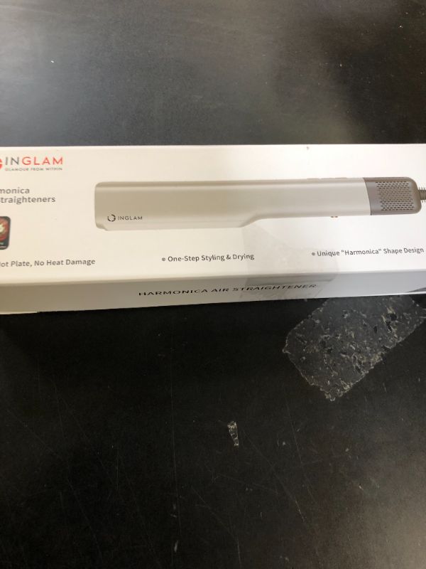 Photo 1 of IG INGLAM Air Straight, Style from Wet Hair, 200M Ionic Hair Dryer Straightener for Medium Long Hair(14”-30”), Straightener and Dryer 2 in 1, Fast Drying and Hair Straightening in One Step, Silver