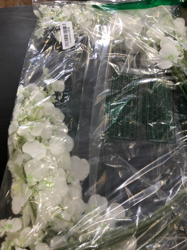 Photo 1 of Artificial Orchids Silk Flowers,10 PCS (Each 37'') White Orchids Artificial Flowers Fake Orchid Long Stem Artificial Flowers Fake Silk Flowers for Indoor Outdoor Wedding Home Office Decoration(White)