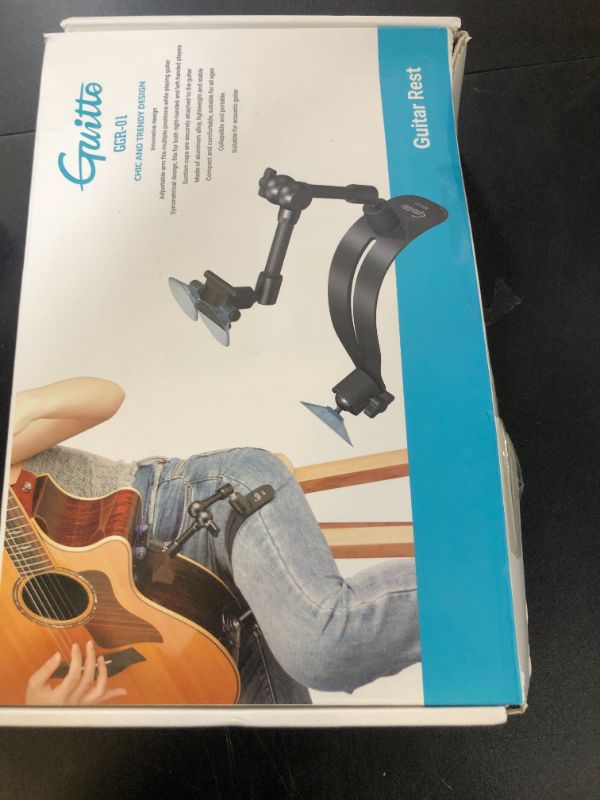 Photo 1 of GUITTO Guitar Balance Support - Classical Guitar Support Foot Stool, Ergonomic Design, Quick Adjustment (Lock) Angle, Suitable for Acoustic Guitars with a Smooth Paint(Lacquer) Finish GGR-01