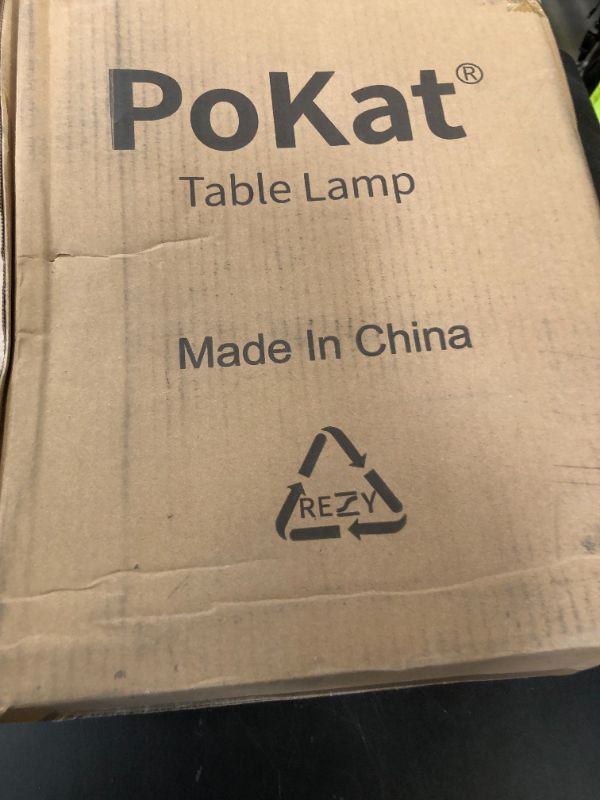 Photo 1 of PoKat 23" Modern Ceramic Table Lamp Set of 2 for Living Room White Desk Lamps for Bedroom Farmhouse Bedside Nightstand Bedside Lamp End Table Lamps Beige