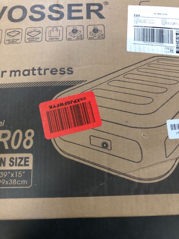 Photo 1 of VOSSER Twin Air Mattress with Built-in Pump,Fast & Easy Inflation/Deflation Inflatable Mattress, Foldable Blow Up Mattress with Storage Bag, Inflatable Bed for Home, Camping & Guests