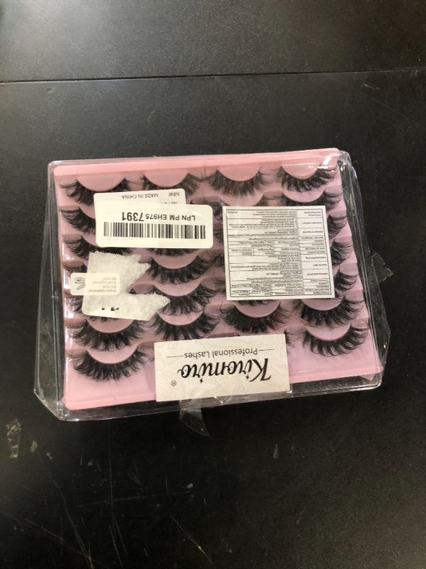 Photo 1 of Mink Lashes Volume Russian Mink Lashes Extension 17mm Wispy False Eyelashes 6D D-Curl Russian Strip Lashes Pack by Kiromiro