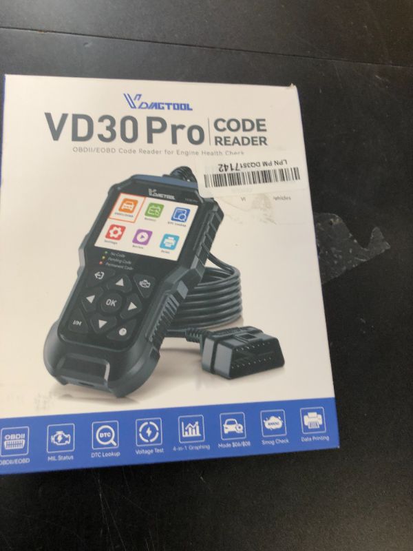 Photo 1 of VDIAGTOOL VD30 Pro Car Code Reader, OBD2 Scanner Diagnostic Tool for Cars and Trucks, Check Engine Code Reader, OBD2 Scanner with Reset, escaner automotriz I/M Readiness for All OBDII Vehicles