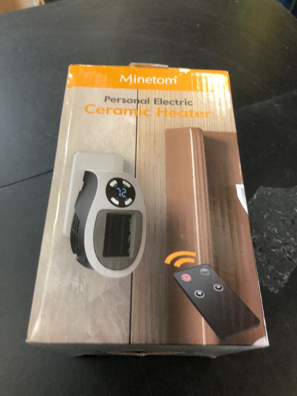 Photo 1 of 450W Space Heater, Remote Wall Outlet Electric Space Heater as Seen on TV with Adjustable Thermostat and Timer and Led Display, Compact for Office Dorm Room