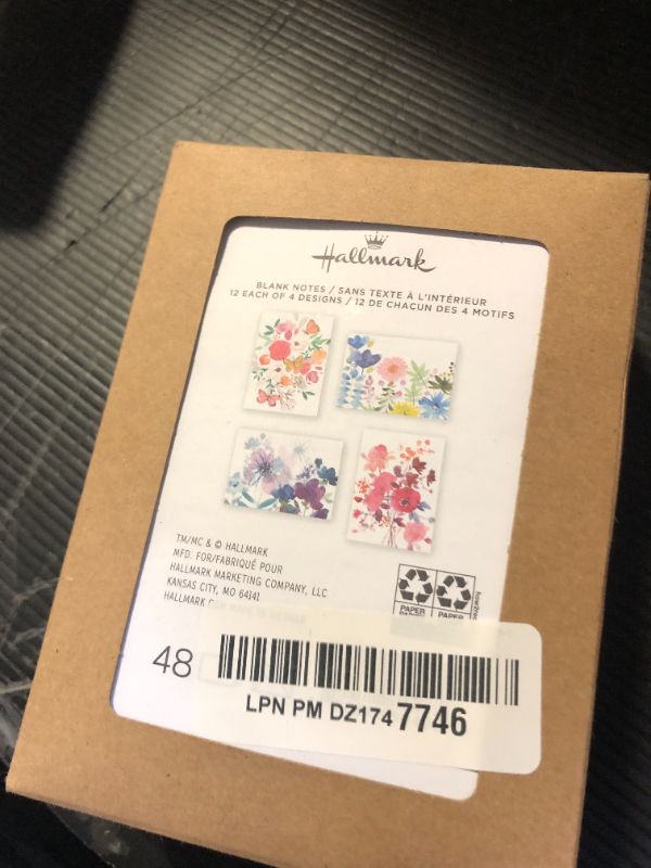 Photo 1 of Hallmark Blank Cards Assortment, Painted Flowers (48 Cards with Envelopes)