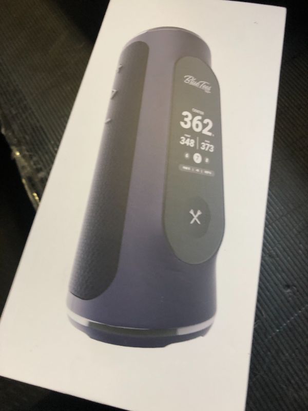 Photo 1 of Blue Tees Golf Player+ GPS Speaker with Touch Screen Display, 10+ Hours Battery, 40,000+ Courses, Visual + Audible Distance, Hazard Distance - IPX7 Waterproof (Navy)