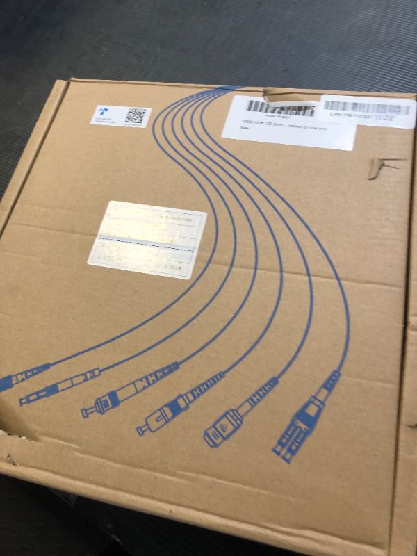 Photo 1 of 330ft/100m OD-5mm Industrial TPU OM4 Fiber LC to LC Outdoor Armored Fiber Patch Cable, Duplex Multimode Fiber Optic Cable, 40G/100G, 50/125, OM4 LC-LC with Pulling Eye Kit Installed on one end