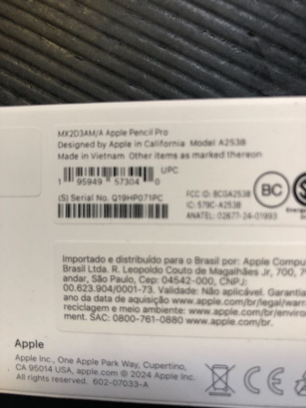 Photo 1 of Apple Pencil Pro: Latest Model - Device Compatibility Check Required - Pixel-Perfect Precision, Tilt and Pressure Sensitivity, Perfect for Note-Taking, Drawing, and Art. Charges and Pairs Magnetically