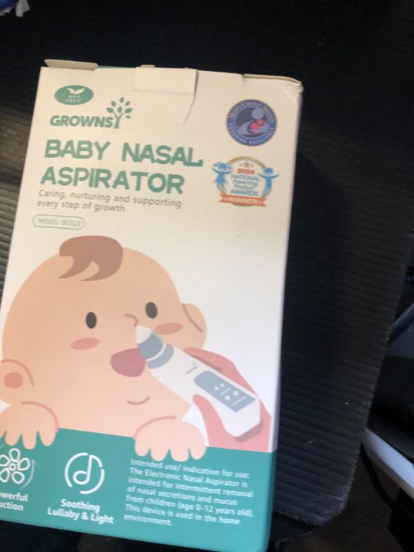 Photo 1 of GROWNSY Nasal Aspirator for Baby, Electric Baby Nose Sucker with Larger Suction Chamber and More Powerful Suction, Automatic Nose Cleaner with Music and Light Soothing Function