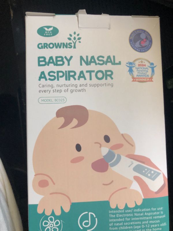 Photo 1 of GROWNSY Nasal Aspirator for Baby, Electric Baby Nose Sucker with Larger Suction Chamber and More Powerful Suction, Automatic Nose Cleaner with Music and Light Soothing Function