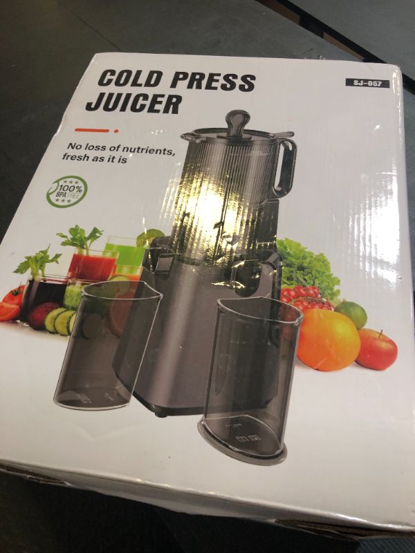 Photo 1 of Juicer Machines with 5.8" Large Feed Chute, Cold Press Juicer For Whole Vegetables and Fruits, 400W Professional Slow Masticating juicer Easy to Clean for Batch Juicing (Titanium Gray)