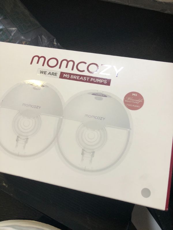 Photo 1 of Momcozy M5 Hands-Free Wearable Breast Pump, Double-Sealed Flange for Baby-Like Comfort, 3 Modes & 9 Suction Levels, Portable Electric Pump – 24mm, 2-Pack Quill Gray