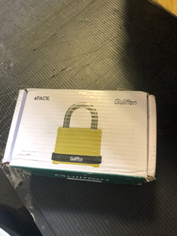 Photo 1 of Guliffen Outdoor Combination Lock, Heavy Duty Weatherproof Combination Padlock, 4 Pack Resettable Combination Lock for Locker, Shed, Garage, Gate, Fence