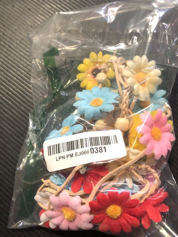 Photo 1 of AWAYTR Flower Hippie Headband Floral Crown Behemain Sunflowers Beads Adjust Flower Headdress Hair Accessories
