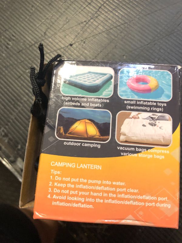 Photo 1 of XINBAOHONG Mini Air Portable Camping Light Tiny Inflator/Deflator Pump with 4000mAh Battery USB Rechargeable for Pool Floats Air Bed Air Mattress Swimming Ring Vacuum Storage Bags