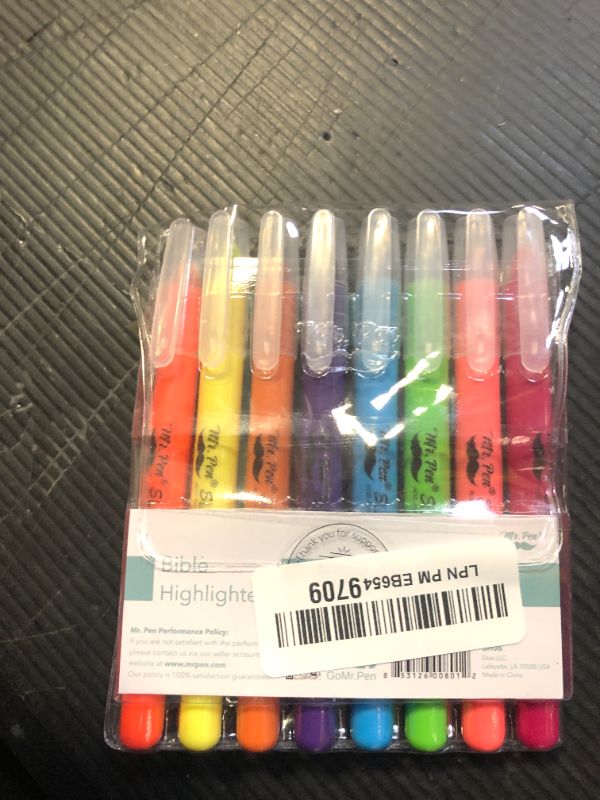 Photo 1 of Mr. Pen No Bleed Gel Highlighter, Bible Highlighters, Assorted Colors, Pack of 8, Fluorescent Gel Highlighters