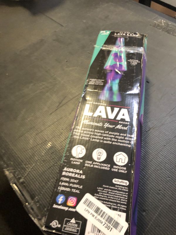 Photo 1 of The Original Lava® Lamp - 14.5" Aurora Borealis – Classic Liquid Motion Lamp - Purple Wax and Blue Liquid - Item #2047 (Amazon Exclusive)