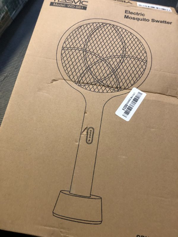 Photo 1 of YISSVIC Electric Fly Swatter 4000V Bug Zapper Racket Dual Modes Mosquito Killer with Purple Mosquito Light Rechargeable for Indoor Home Office Backyard Patio Camping