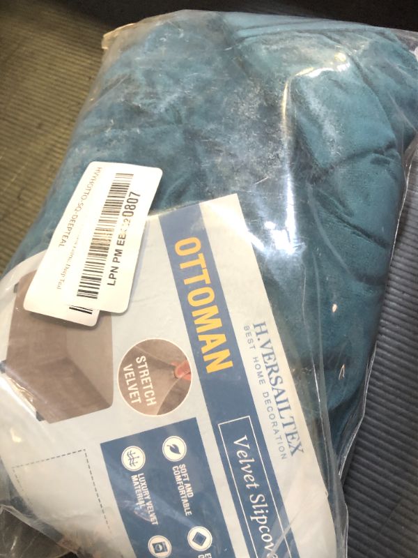 Photo 1 of H.VERSAILTEX Square Ottoman Covers Ottoman Slipcover Square Footstool Protector Covers Storage Stool Ottoman Covers Stretch with Elastic Bottom, Feature Real Velvet Plush Fabric, Deep Teal