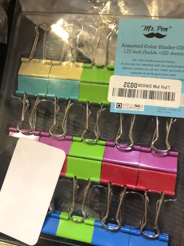 Photo 1 of Mr. Pen- Binder Clips, 1.25 inch, 25 Pack, Medium, Colored Binder Clips, Binder Clips Medium Size, Color Binder Clips, Clips, Paper Clips, Binder Clip, Clips for Paperwork, Office Clips
