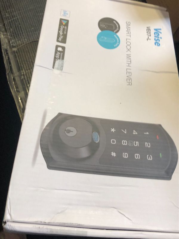 Photo 1 of Veise VE07-L Fingerprint Smart Locks for Front Door with 2 Lever Handle Set, App Control, Keyless Entry, Electronic Digital Keypad Deadbolt, Auto Lock, Waterproof, Easy to Install, Matte Black