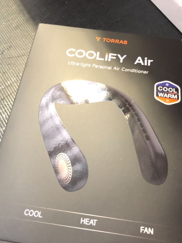Photo 1 of TORRAS COOLiFY Air 2025 Upgraded Neck Fan Air Conditioner, Dual-Airflow Pro Cooling, Ultra Light Portable Fan Rechargeable, Personal Cooling Fan Travel Essentials, Gifts for Dad Husband Father, Black