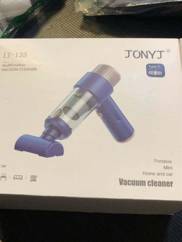 Photo 1 of JONYJ Handheld Car Vacuum Cleaner, 16000PA Hand Held Vacuum Portable Cordless, 2 in 1 Air Duster and Vacuum Cleaner with LED Light, Multi-Nozzles, 120W High Power Mini Vacuum for Home, Pet, Office