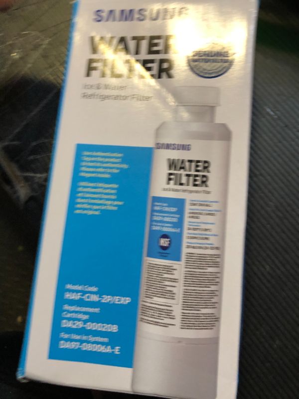 Photo 1 of SAMSUNG Genuine Filters for Refrigerator Water and Ice, Carbon Block Filtration for Clean, Clear Drinking Water, DA29-00020B-2P, 2 Pack
