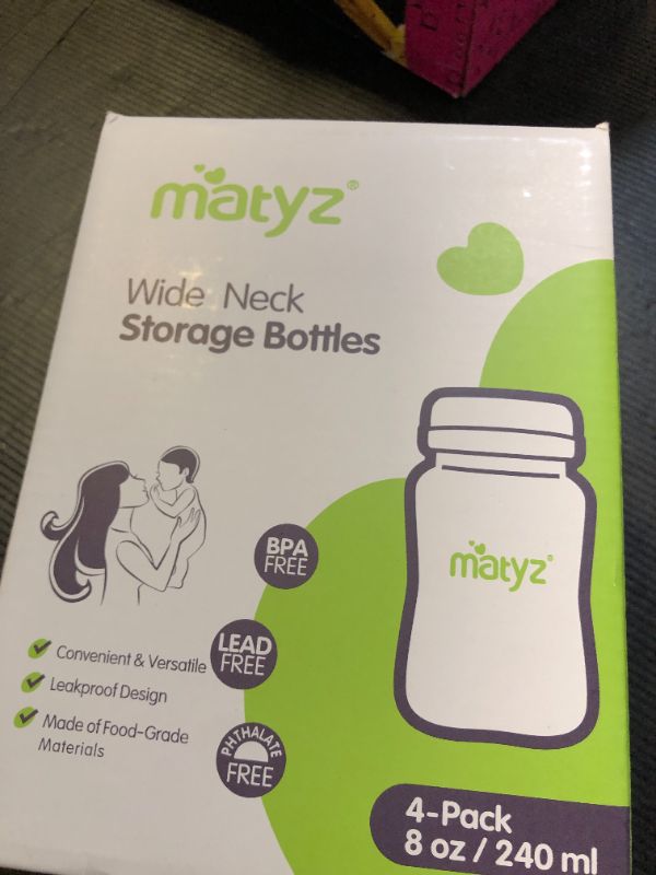 Photo 1 of Matyz 4-PACK Breast Milk Collection And Storage Bottles (Pink, 8oz Each) - No BPA Breastmilk Storage Bottles With Lids - Pumping Storage Bottles For Philips Avent Medela Spectra Breast Pumps
