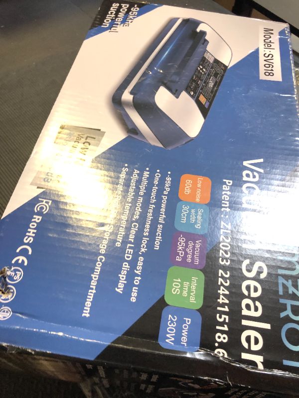 Photo 1 of 95kpa Vacuum Sealer Machine, Commercial Full Automatic Food Sealer, Vacuum Sealer for Food with Cutter, 10 Pre-cut Bags & Bag Rolls and Accessory Hose, Fully Starter Kits, Dark Blue