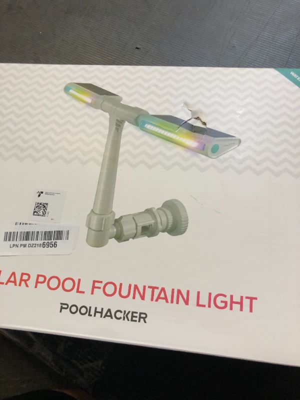 Photo 1 of Solar Pool Fountain with 10-Color Lights – Auto Light Sensing, Remote-Controlled, Dual-Head Adjustable Sprinkler, Compatible with Above/Inground Pools