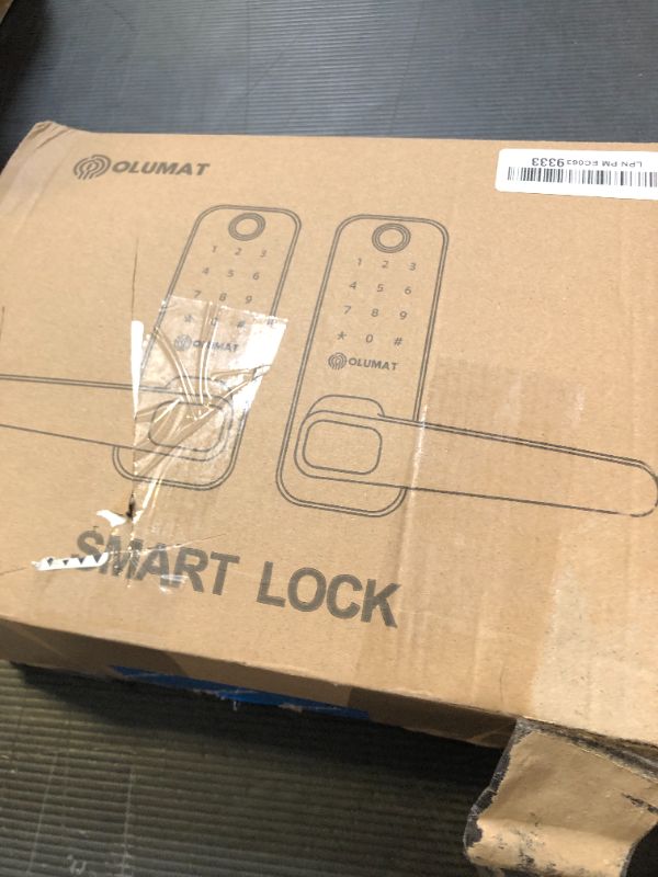 Photo 1 of OLUMAT Keyless Entry Fingerprint Door Lock with Keypad and Handle for Home, Rental, Garage, Office and Hotel