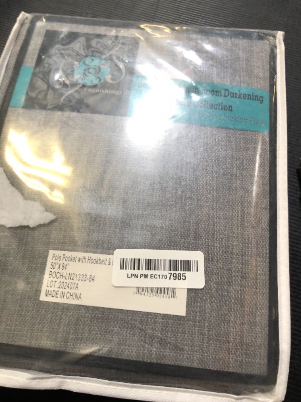 Photo 1 of HPD Half Price Drapes - Faux Linen Curtains for Living Room (1 Panel) - 50W X 84L - Textured Room Darkening Curtains for Bedroom 84 Inches Long - Drapes for Home Decor, Essential Black