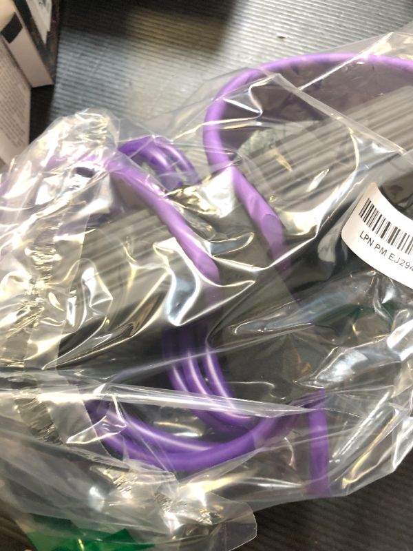 Photo 1 of FateFan Multifunction Tension Rope, 6-Tube Elastic Yoga Pedal Puller Resistance Band, Natural Latex Tension Rope Fitness Equipment, for Abdomen/Waist/Arm/Leg Stretching Slimming Training (Purple)