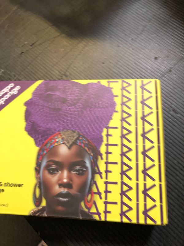 Photo 1 of AFRIKI African Net Sponge, African Exfoliating Sponge, Black Owned, Exfoliating Washcloth, Body Exfoliator for Bath and Shower, Back Scrubber, Dead Skin Remover (Yellow, Purple, 1 Count (Pack of 2))