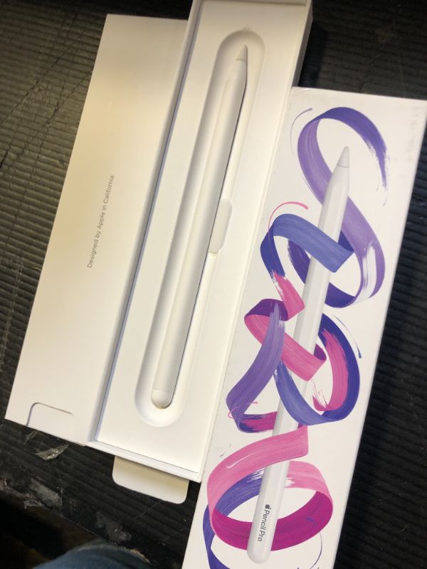 Photo 1 of Apple Pencil Pro: Latest Model - Device Compatibility Check Required - Pixel-Perfect Precision, Tilt and Pressure Sensitivity, Perfect for Note-Taking, Drawing, and Art. Charges and Pairs Magnetically
