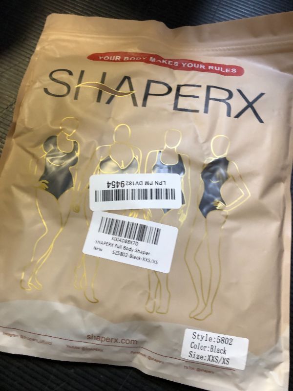 Photo 1 of SHAPERX Hourglass Leggings 360 Compression 2 Sizes Look Full Body Shaper Breathable No Roll Down,SZ5802-Black-XXS/XS
