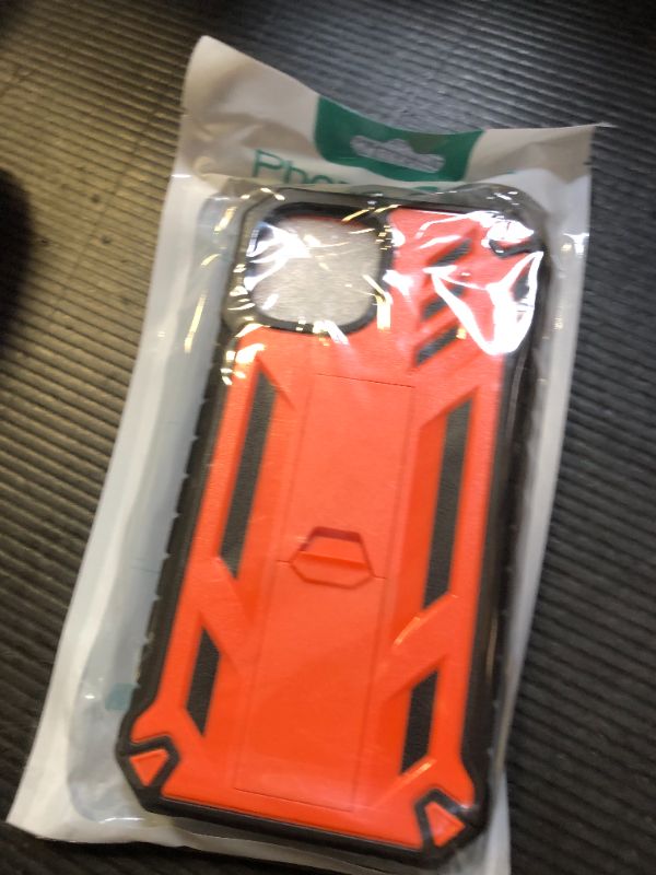 Photo 1 of for iPhone 13/14 Protective Case: for iPhone 16e Cover Heavy Duty Military Grade Hard Protection Shock Proof Grip | Durable Dual-Layer Design with Built-in Kickstand Orange