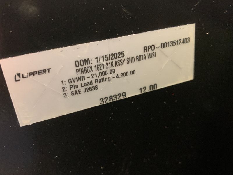 Photo 1 of Trailair Lippert Components 328329 Rota-Flex 1621 SHD Pin Box - 21K
